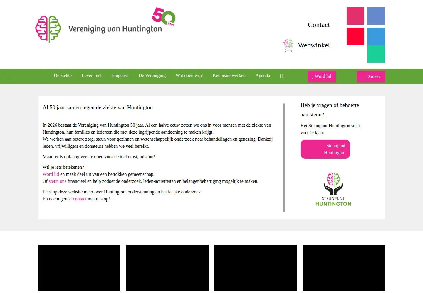 Screenshot of huntington.nl