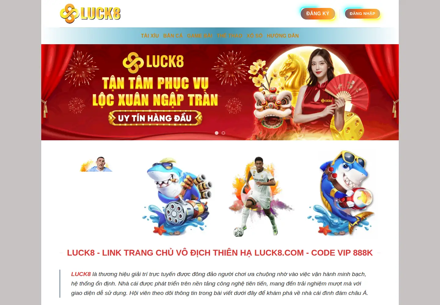 Screenshot of luck8.kiwi