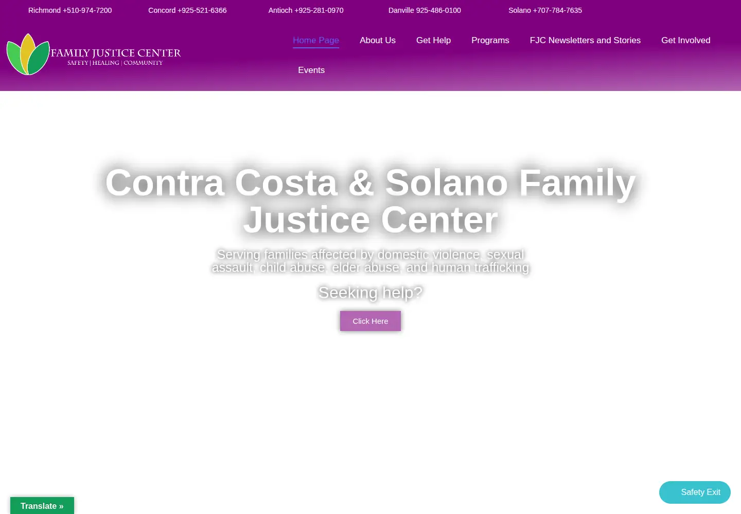 Screenshot of cocofamilyjustice.org
