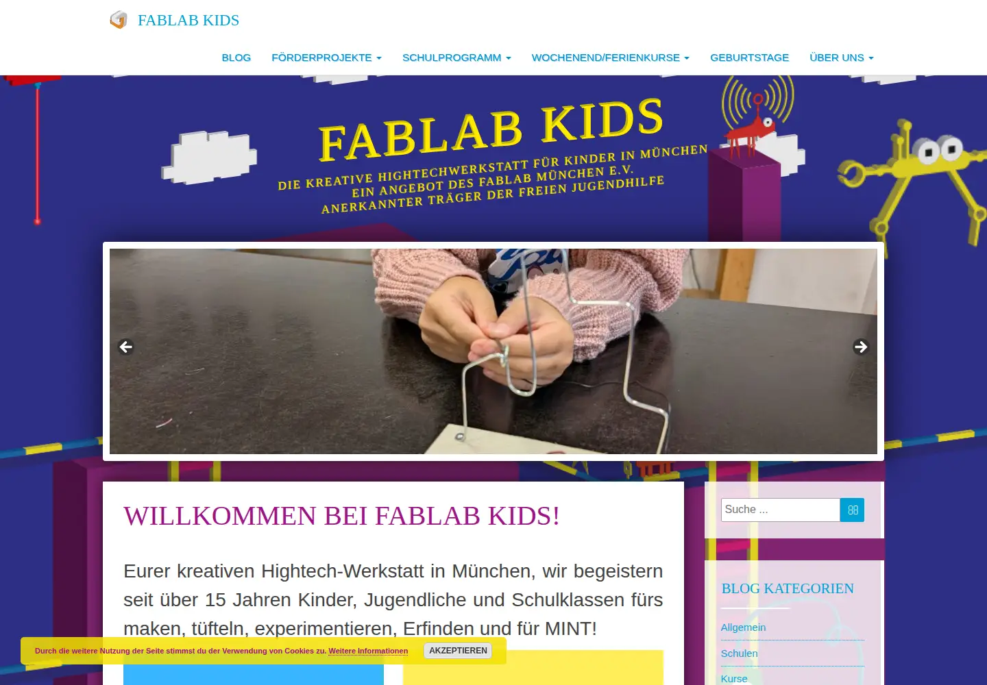 Screenshot of fablabkids.de