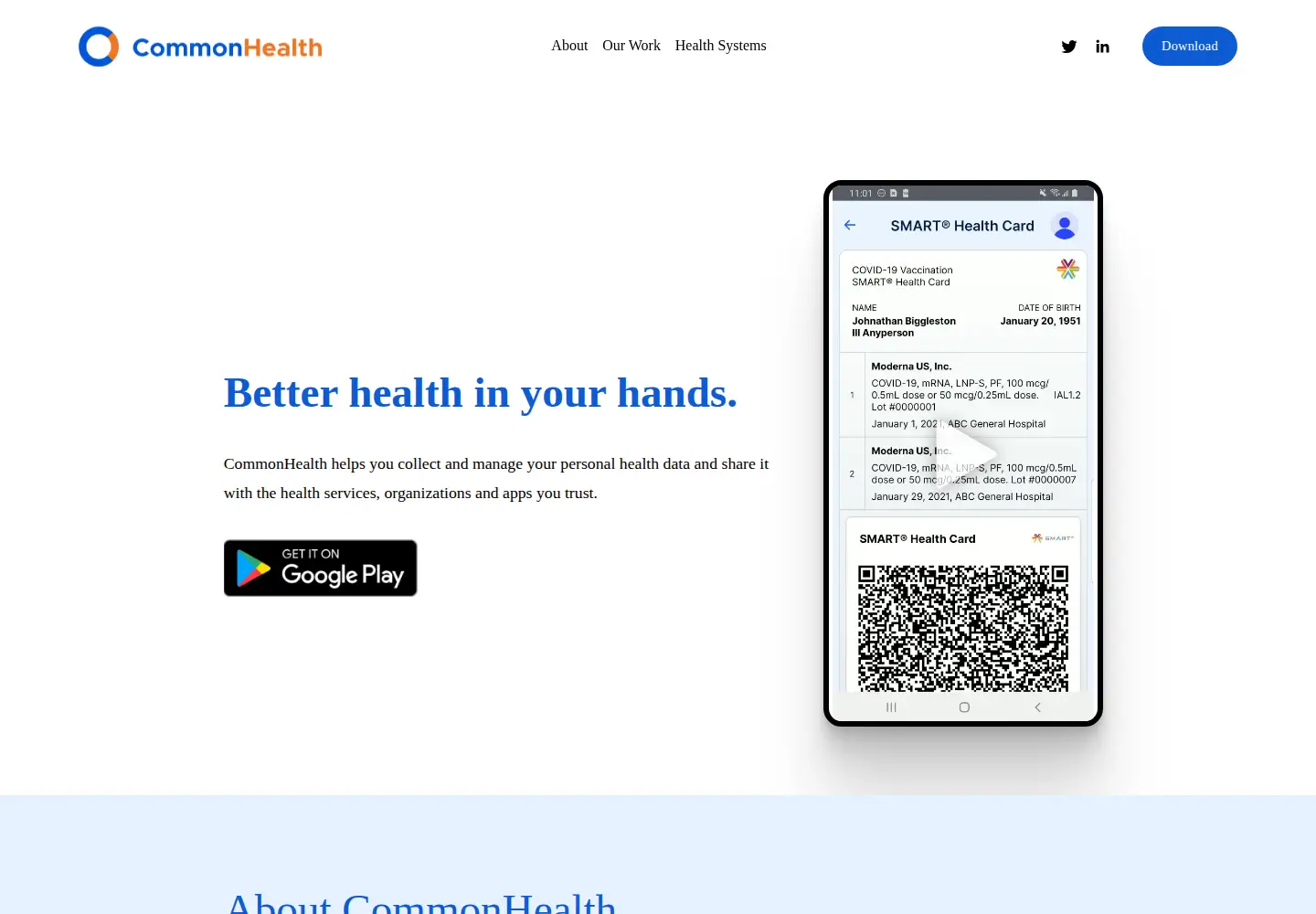Screenshot of commonhealth.org