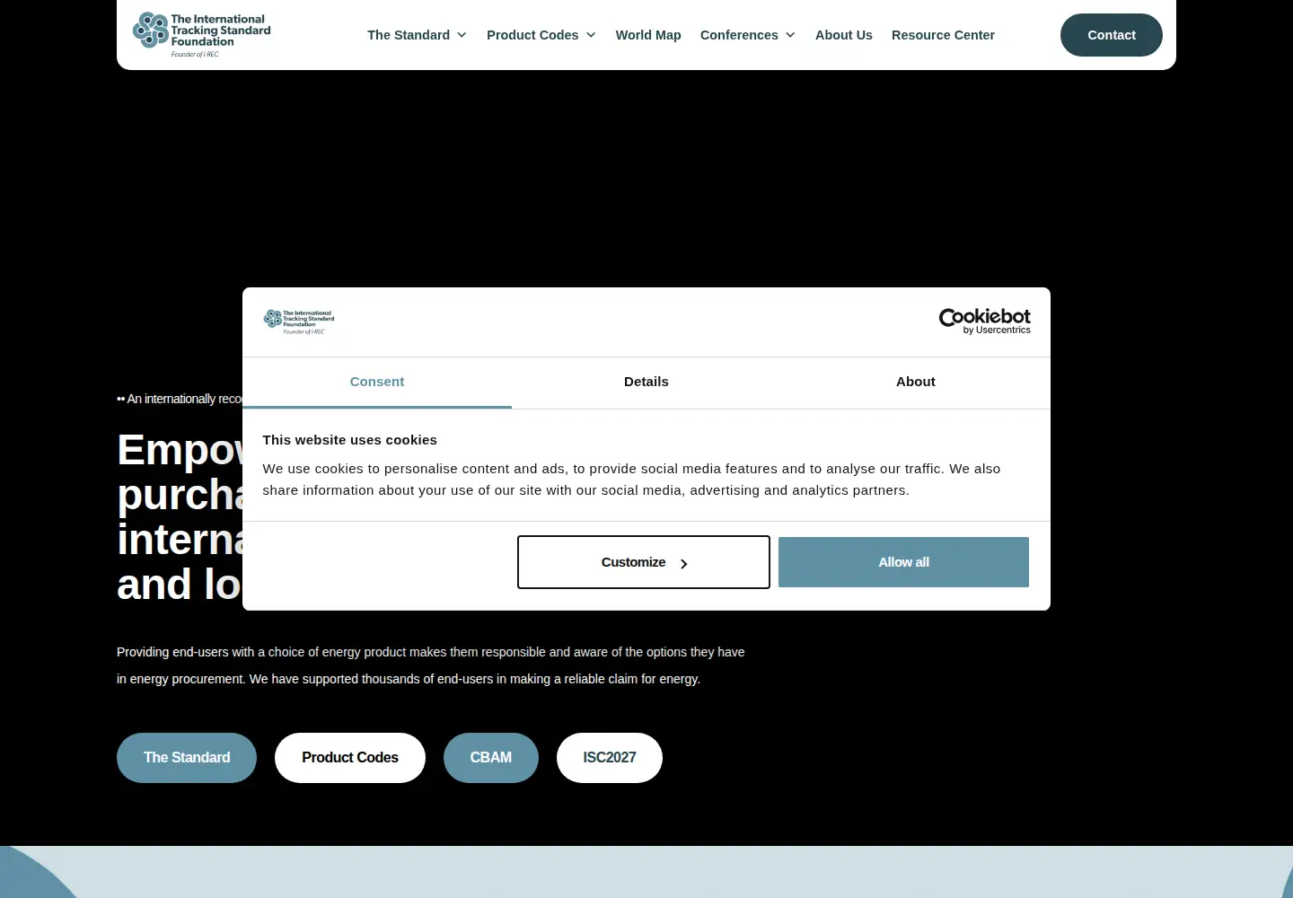 Screenshot of irecstandard.org
