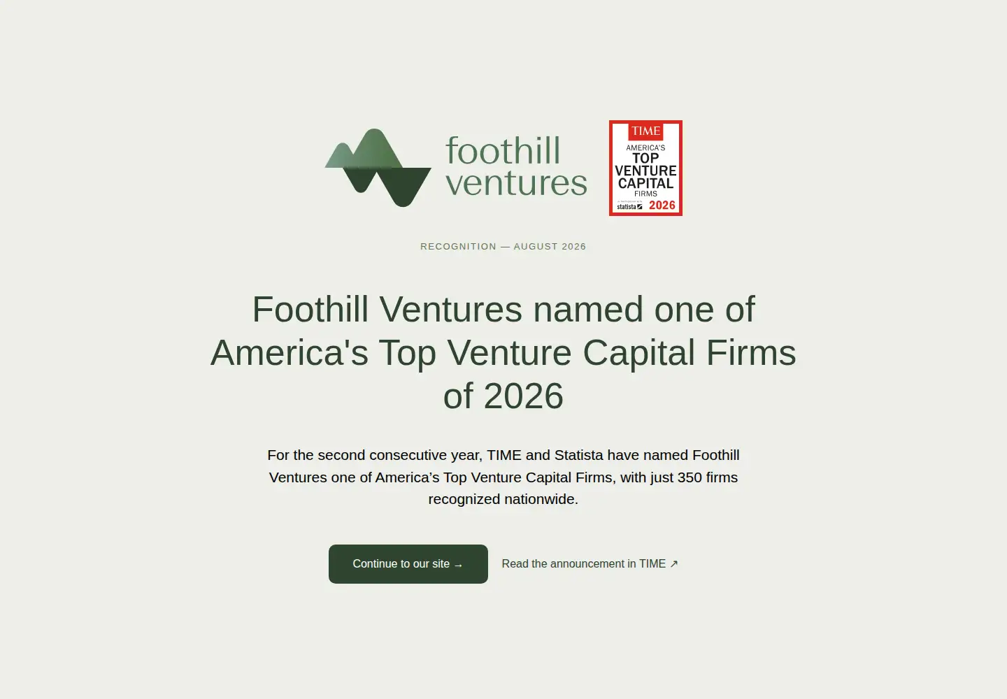 Screenshot of foothill.ventures
