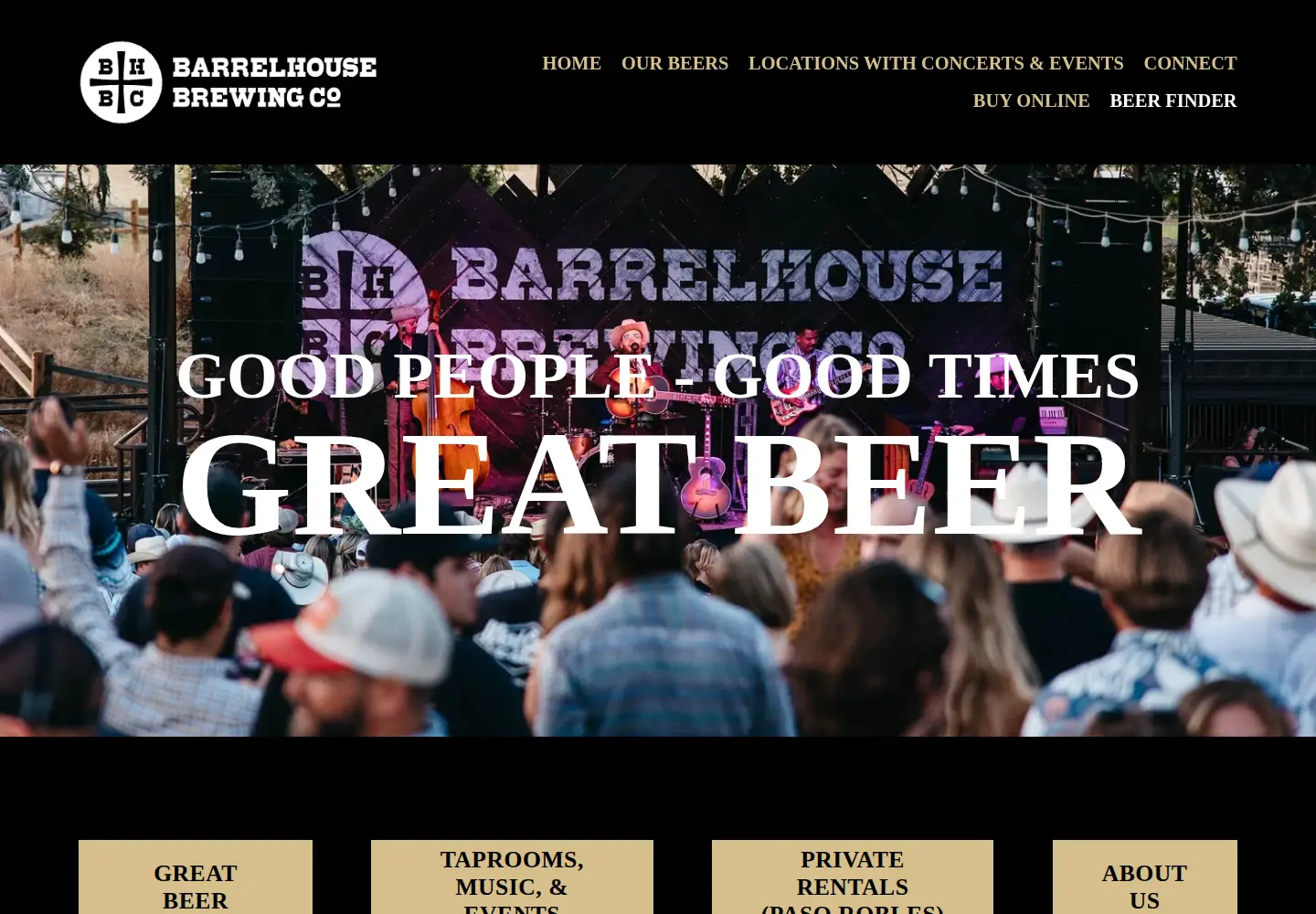 Screenshot of barrelhousebrewing.com