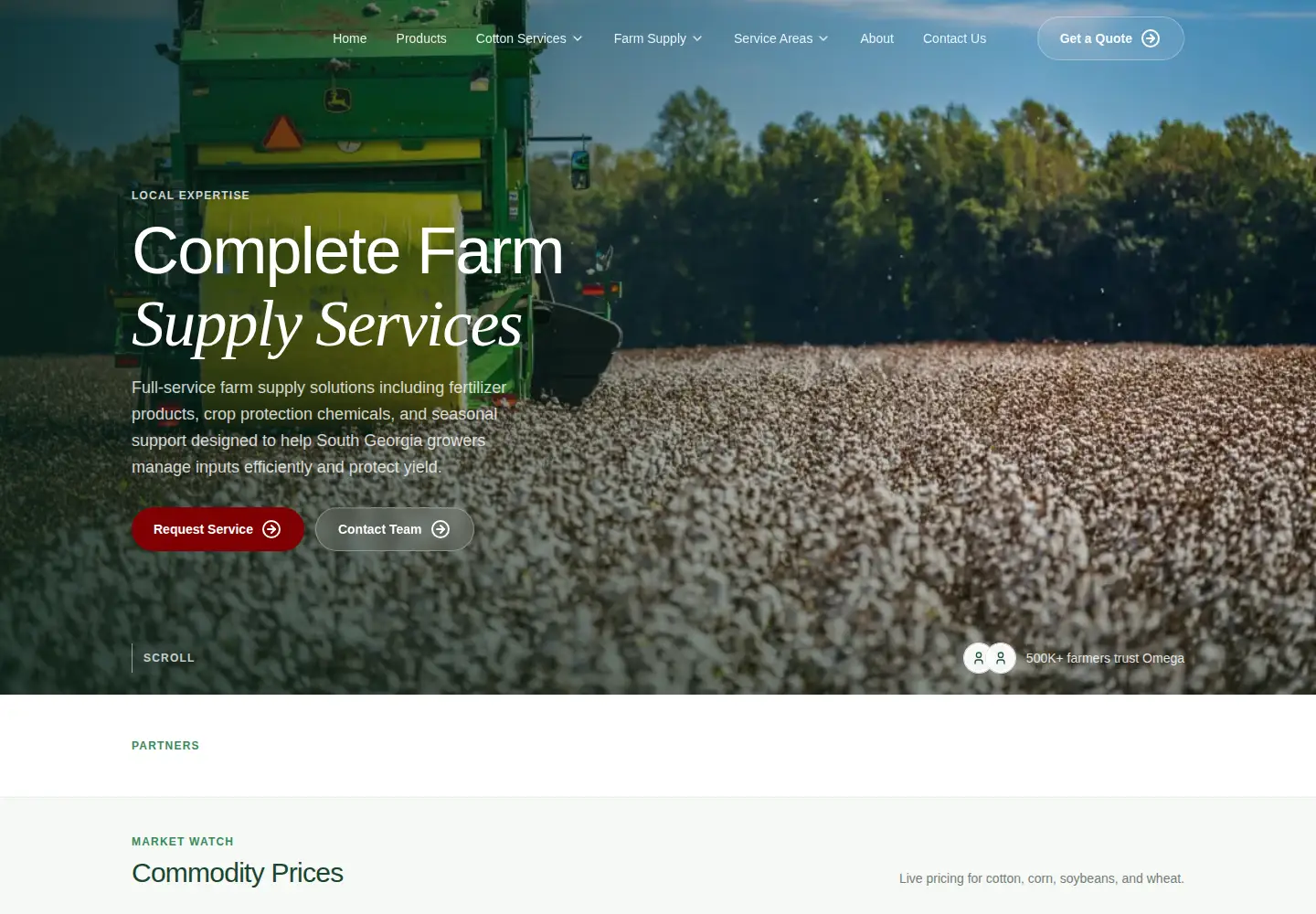 Screenshot of omegafarmsupply.com