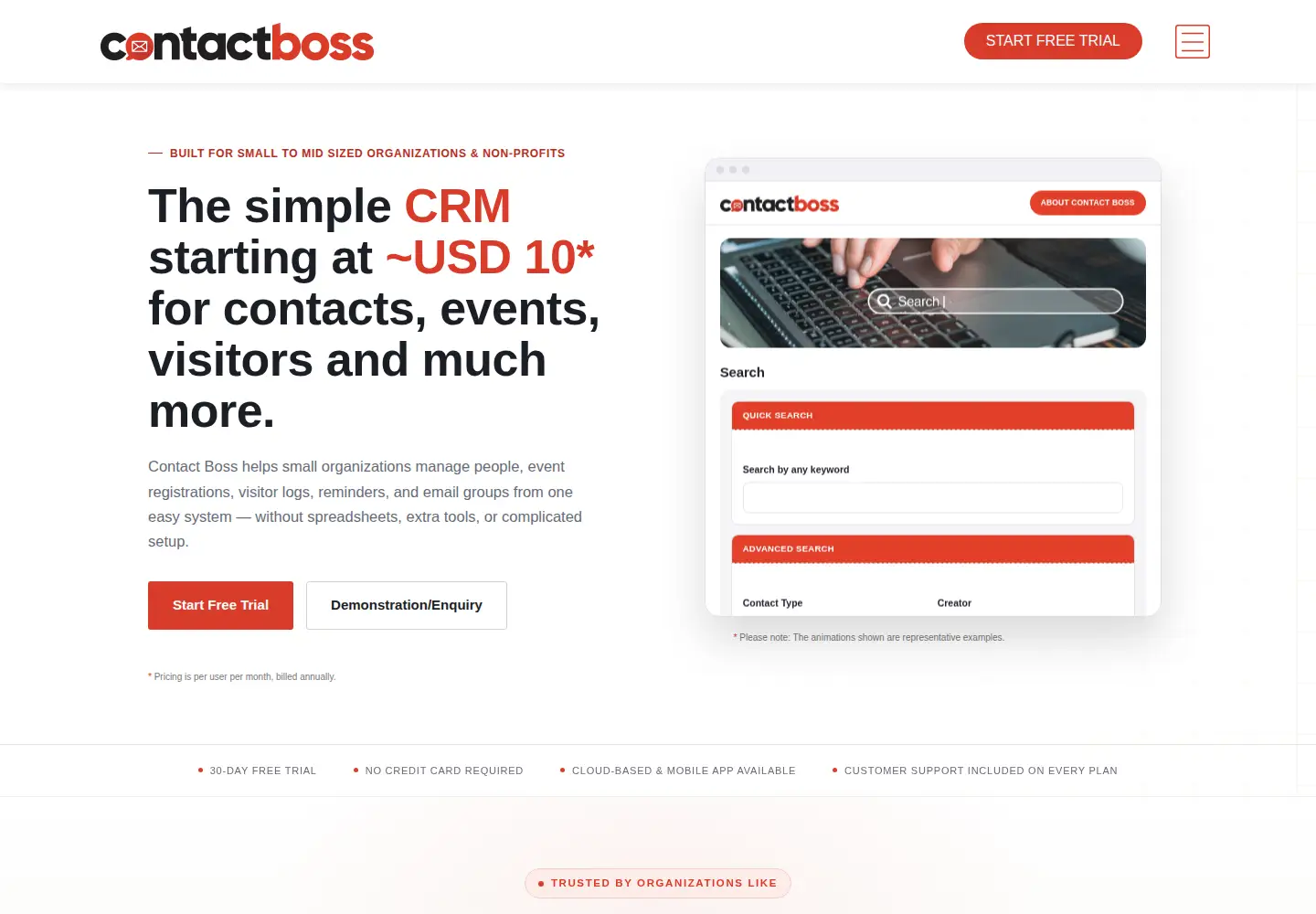 Screenshot of contactboss.com