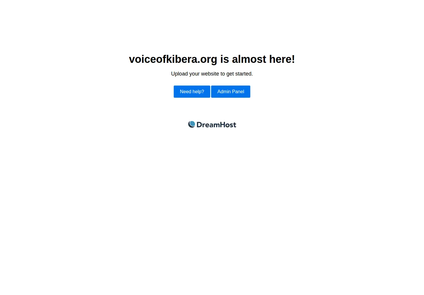 Captured homepage of voiceofkibera.org in the current scan