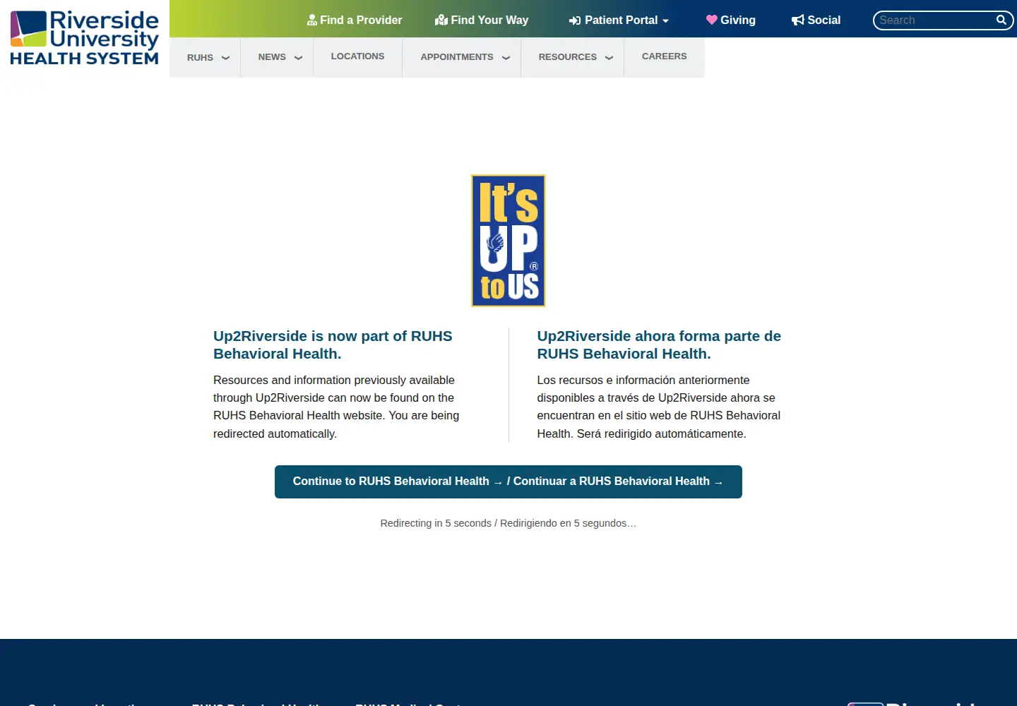 Screenshot of up2riverside.org