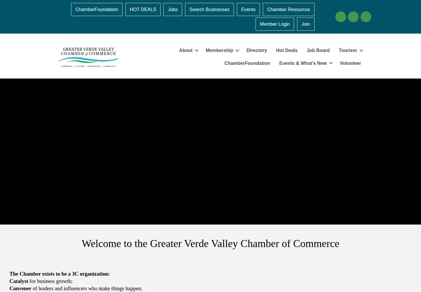 Screenshot of cottonwoodchamberaz.org