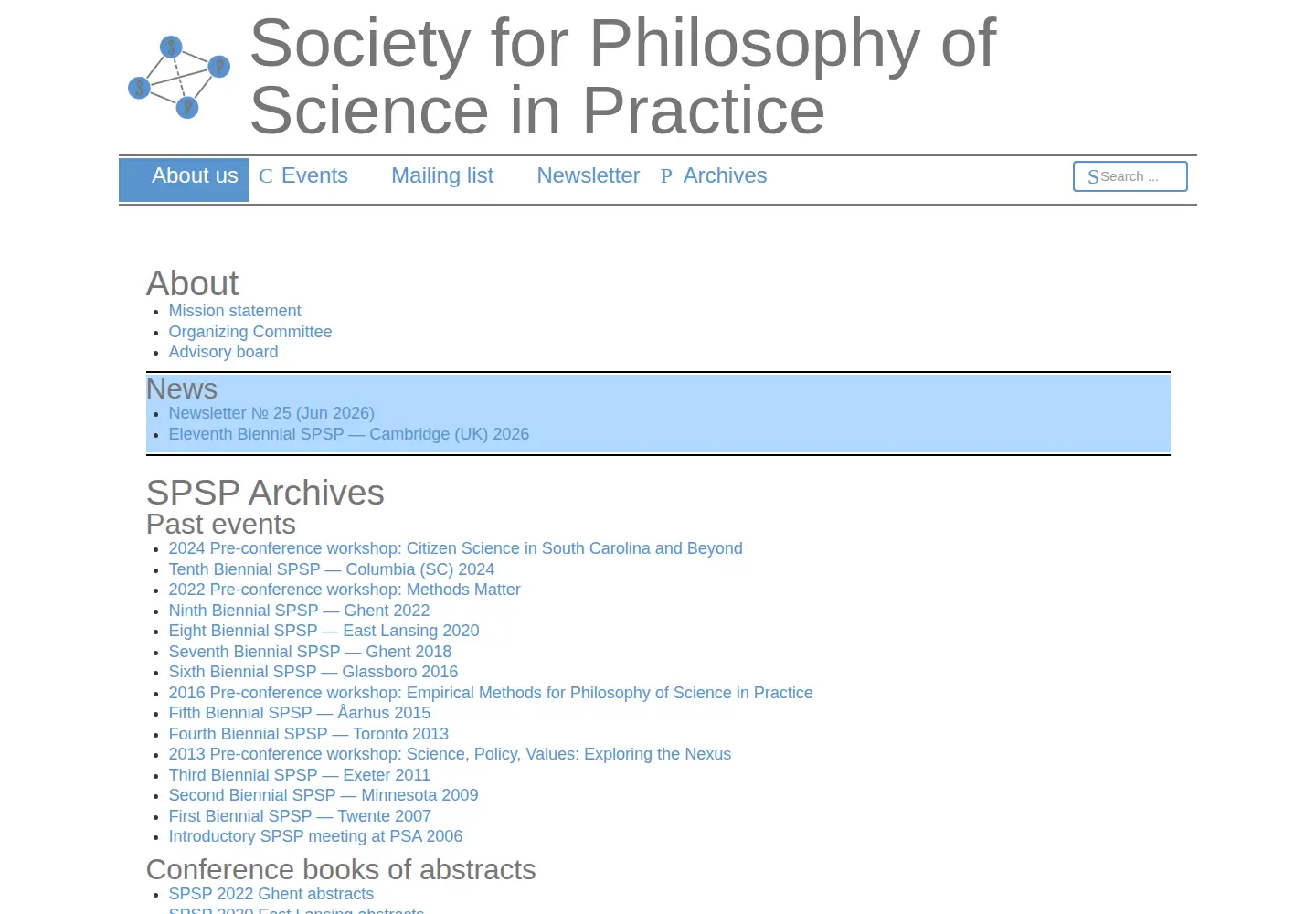 Screenshot of philosophy-science-practice.org