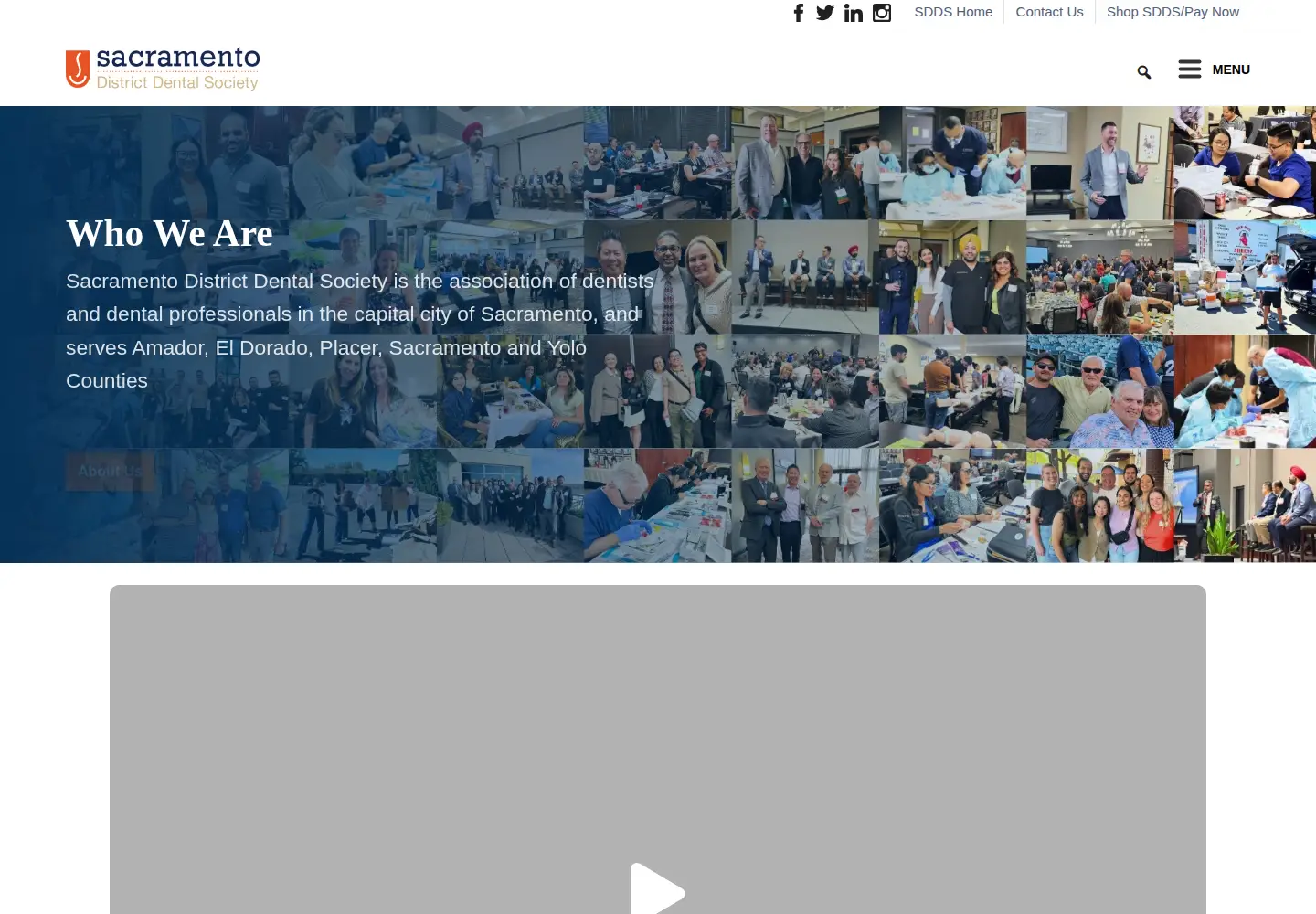 Captured homepage of sdds.org in the current scan