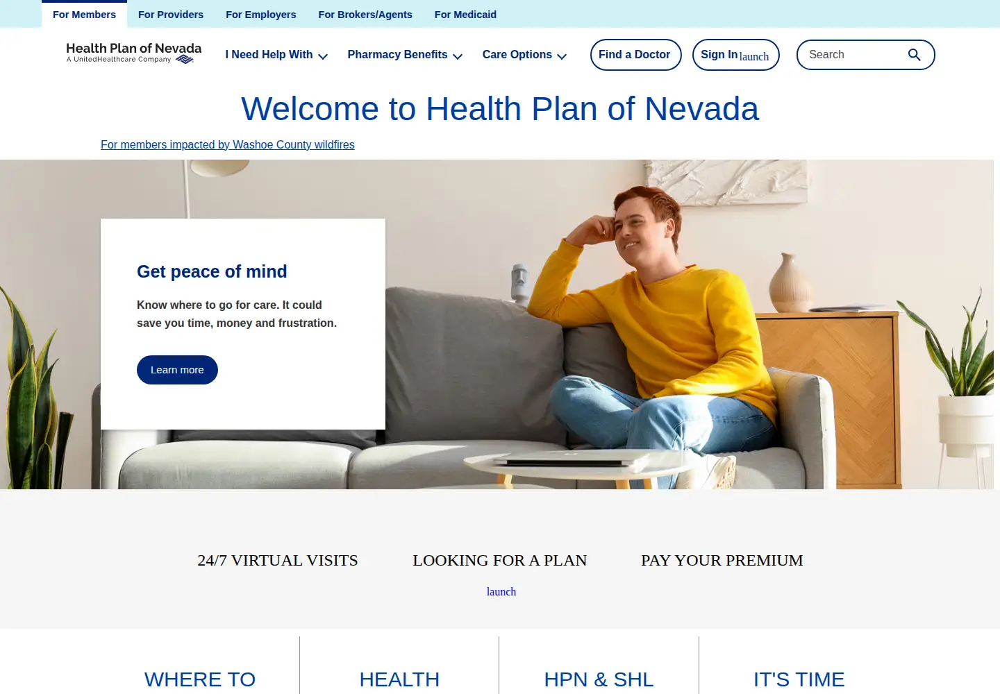 Screenshot of healthplanofnevada.com