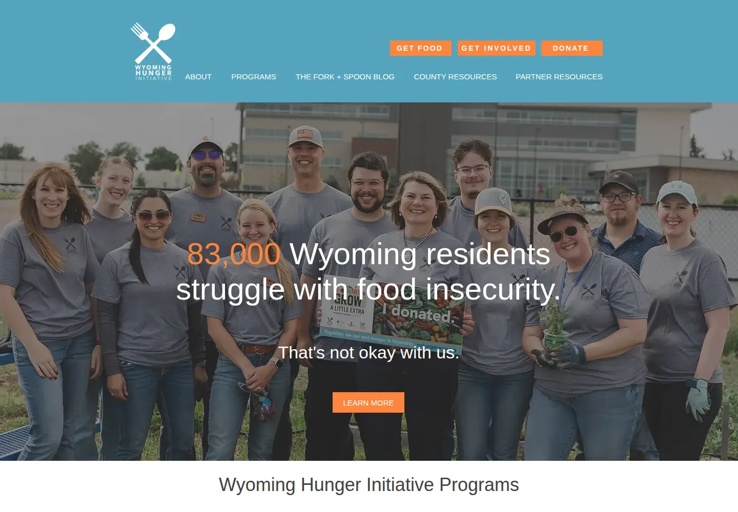 Screenshot of nohungerwyo.org