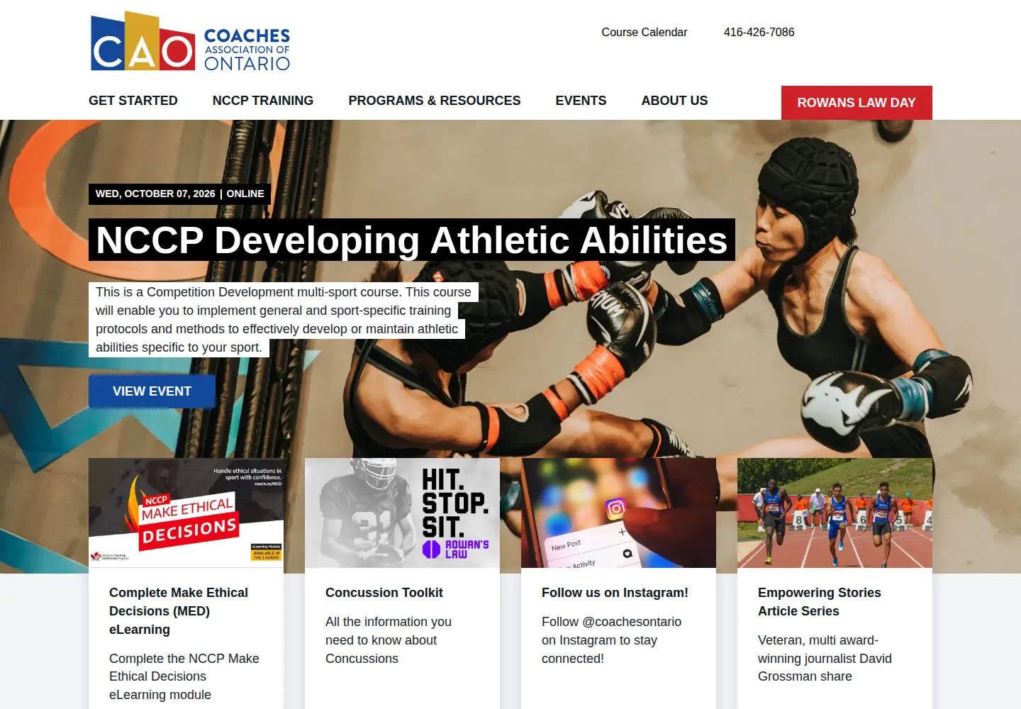 Screenshot of coachesontario.ca