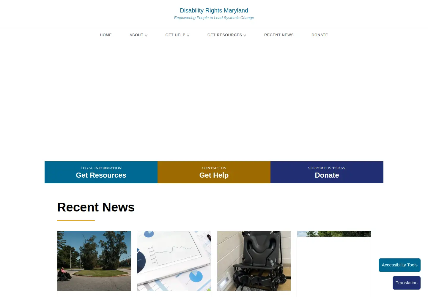 Screenshot of disabilityrightsmd.org