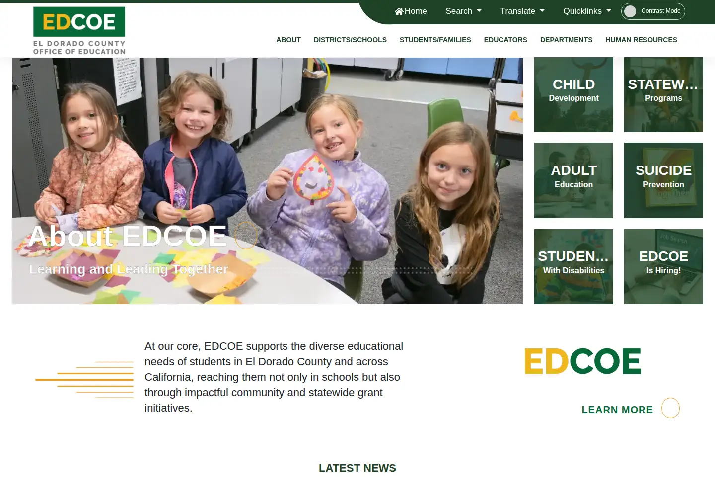 Screenshot of edcoe.org