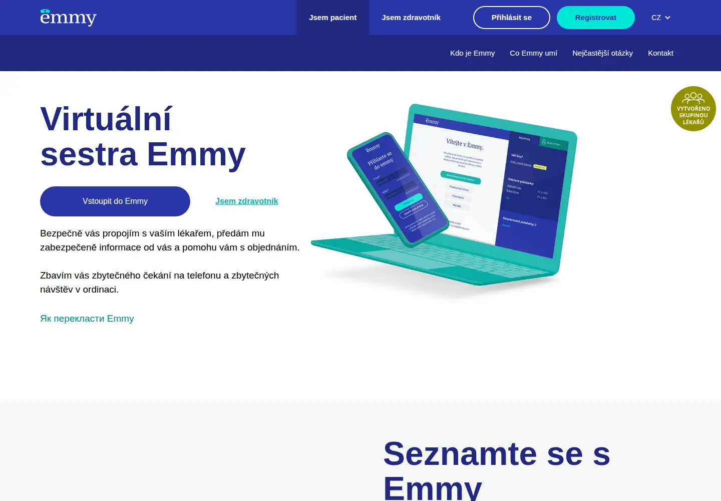 Captured homepage of sestraemmy.cz in the current scan