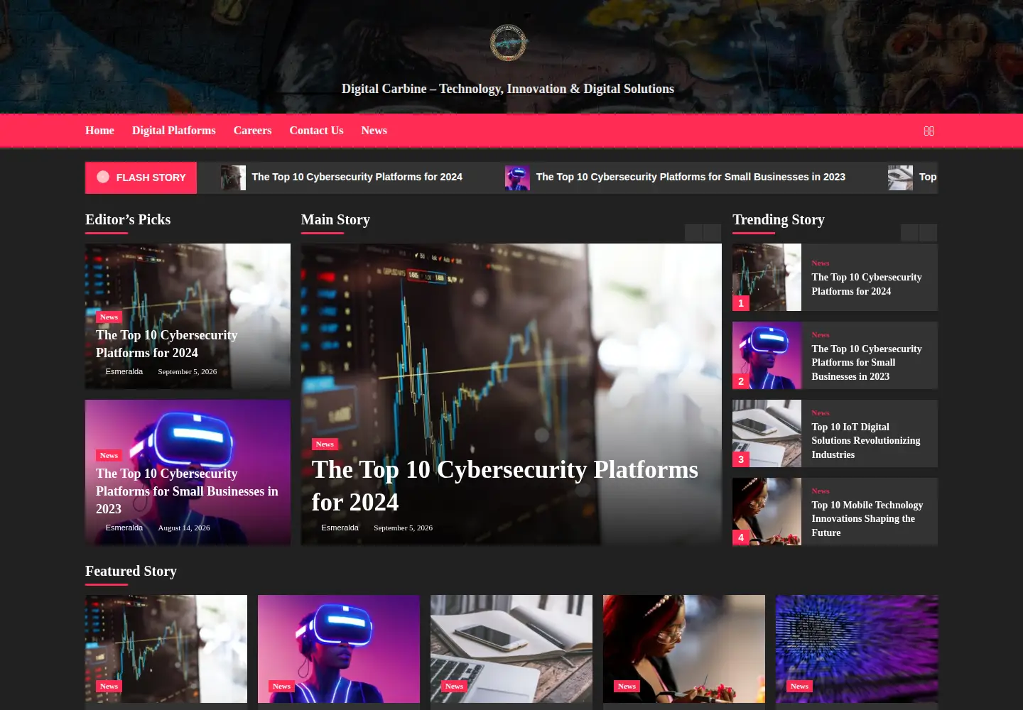 Captured homepage of digitalcarbine.net in the current scan