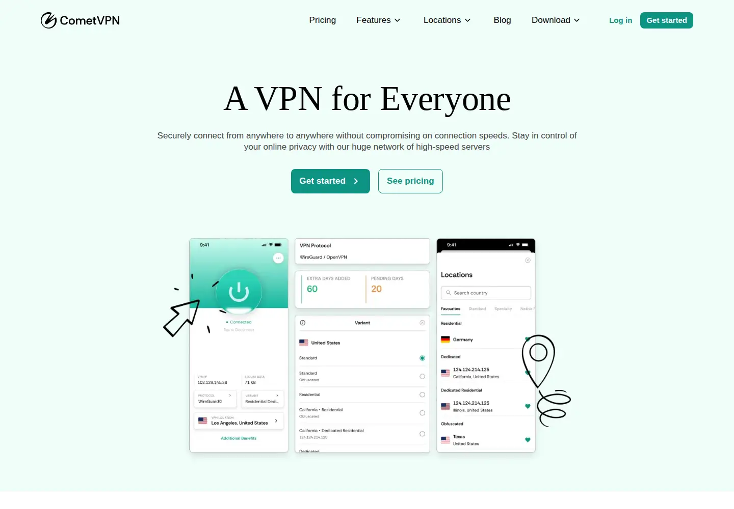 Screenshot of cometvpn.com