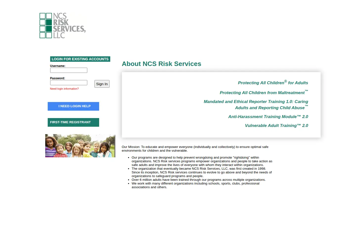 Screenshot of ncsrisk.org
