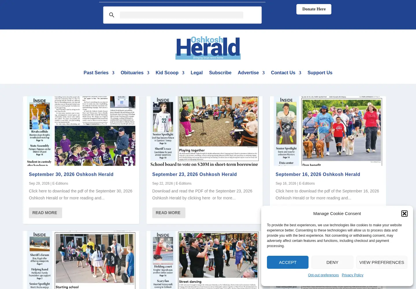 Screenshot of oshkoshherald.com