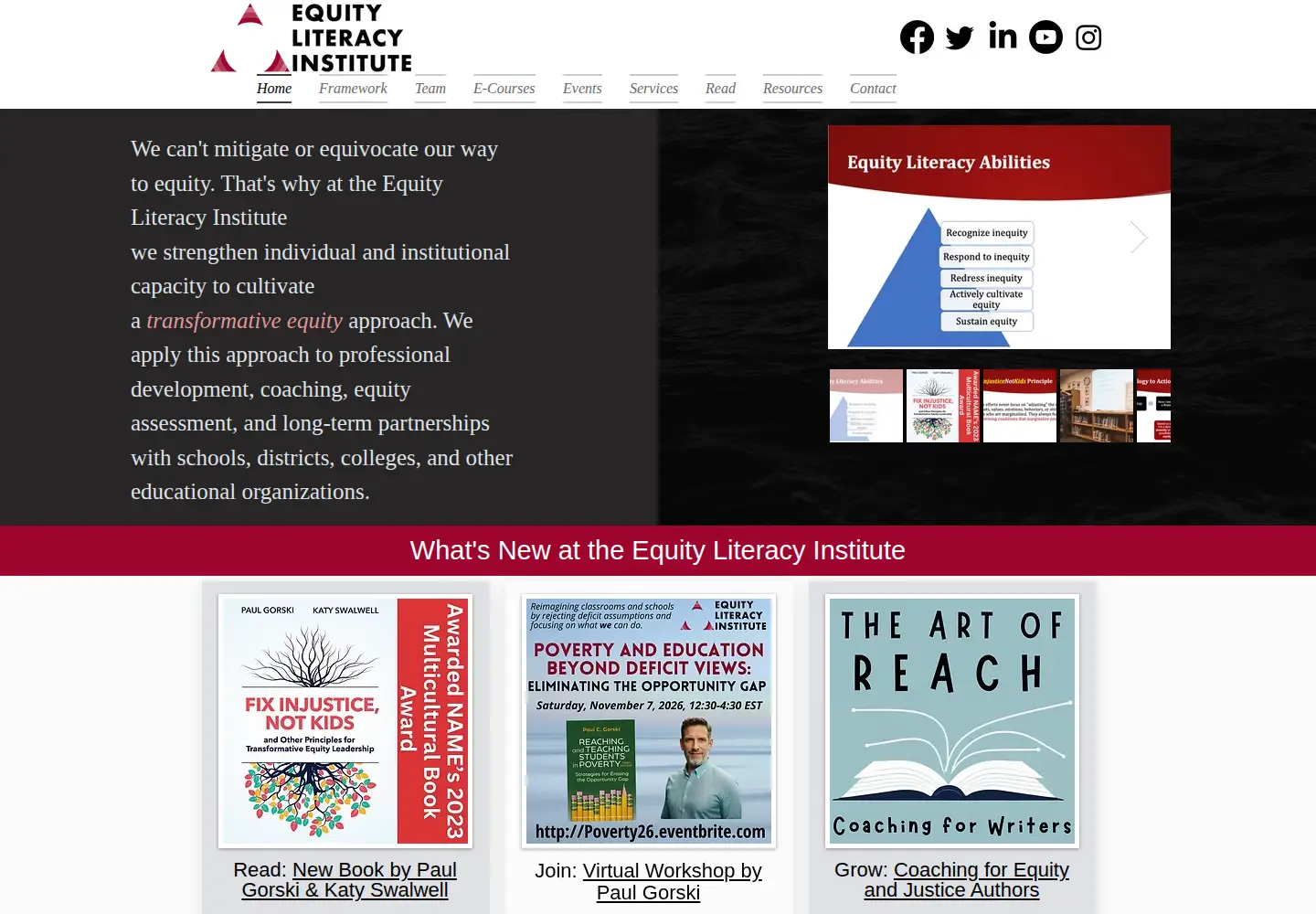 Screenshot of equityliteracy.org