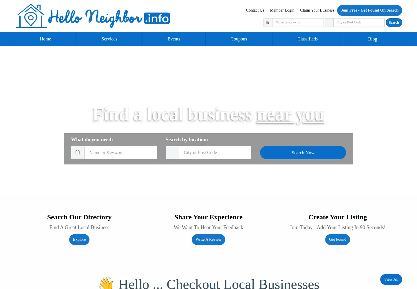 Screenshot of helloneighbor.info