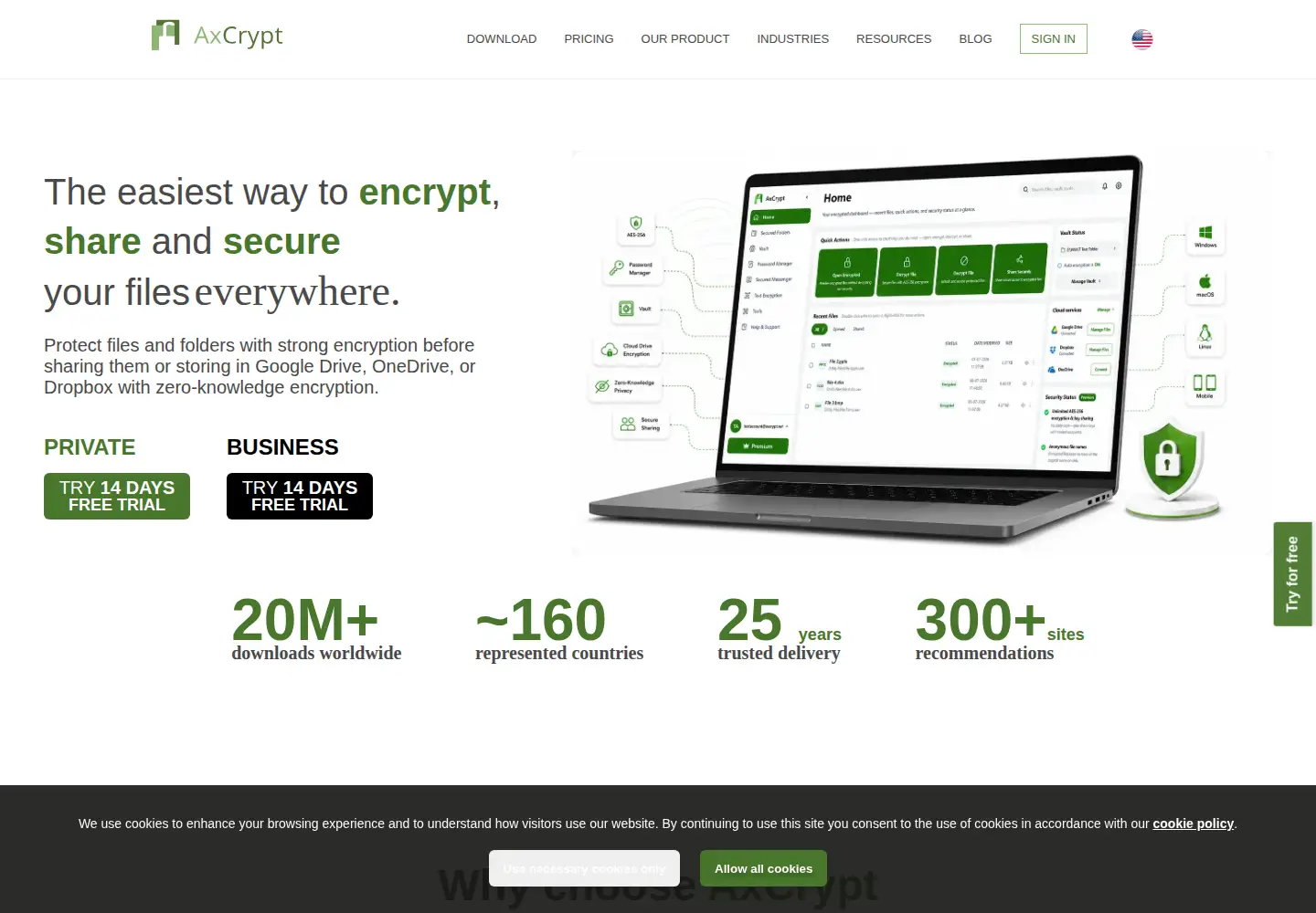 Screenshot of axcrypt.net
