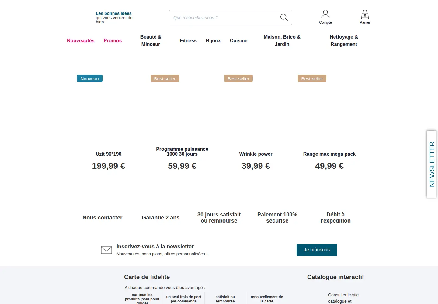 Captured homepage of teleshopping.fr in the current scan
