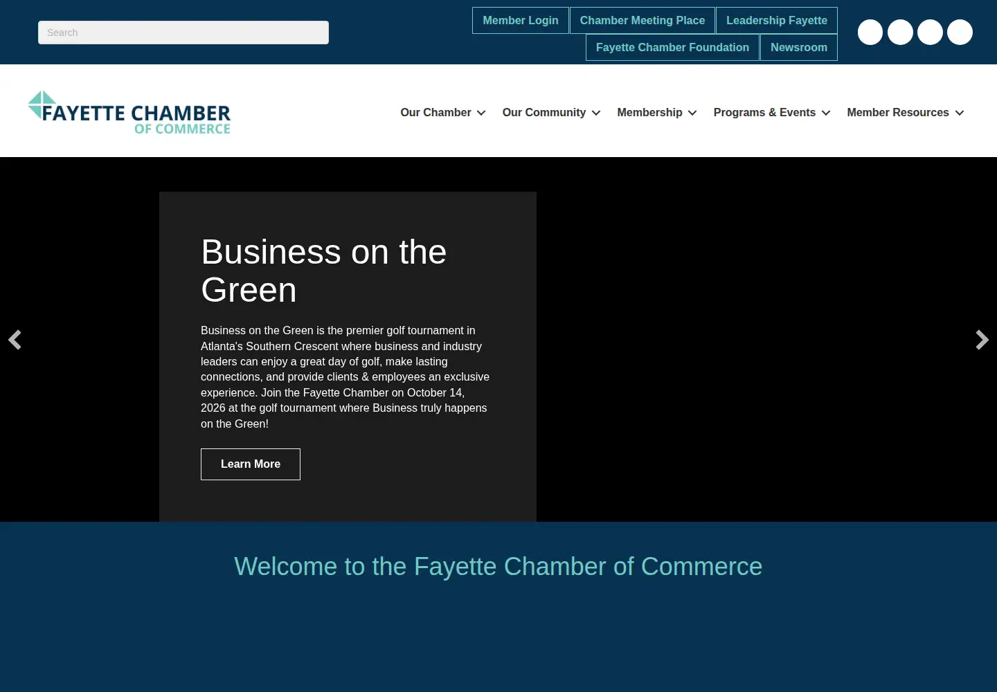 Captured homepage of fayettechamber.org in the current scan