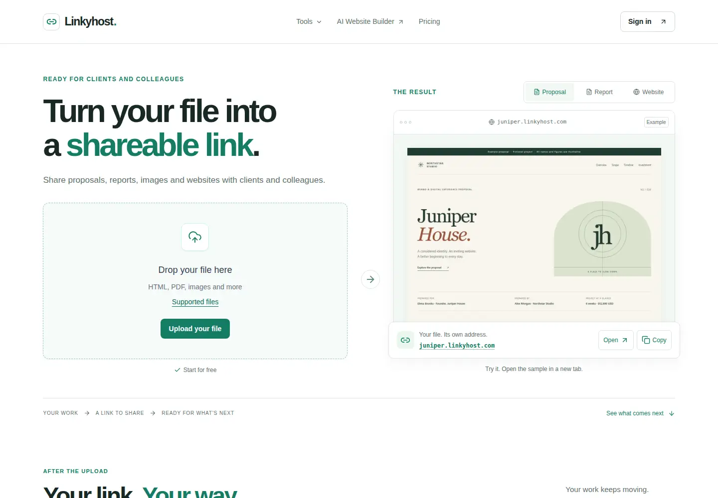 Screenshot of linkyhost.com
