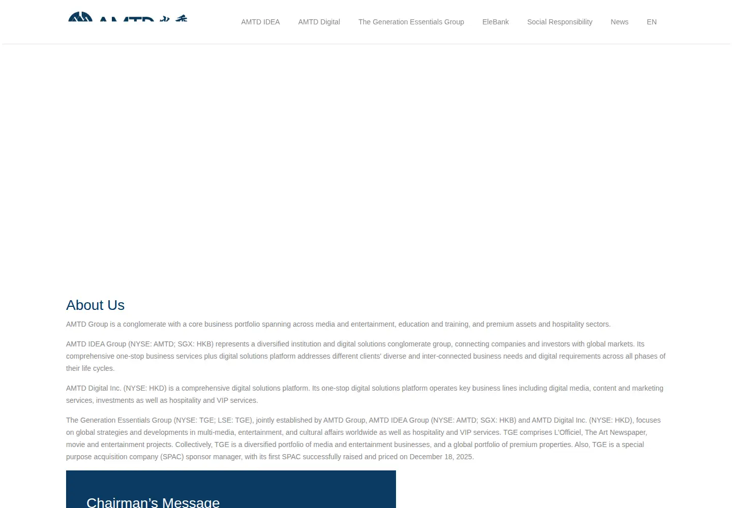 Captured homepage of amtdgroup.com in the current scan
