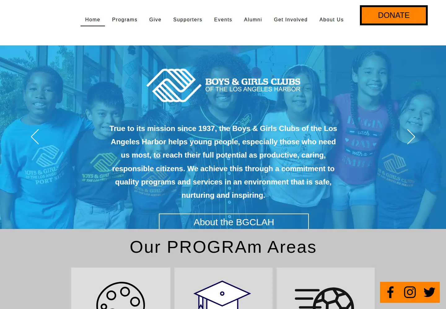 Captured homepage of bgclaharbor.org in the current scan