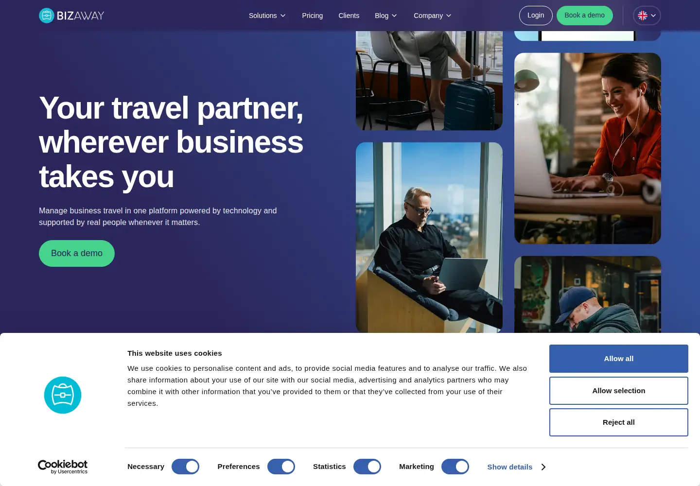 Screenshot of bizaway.com