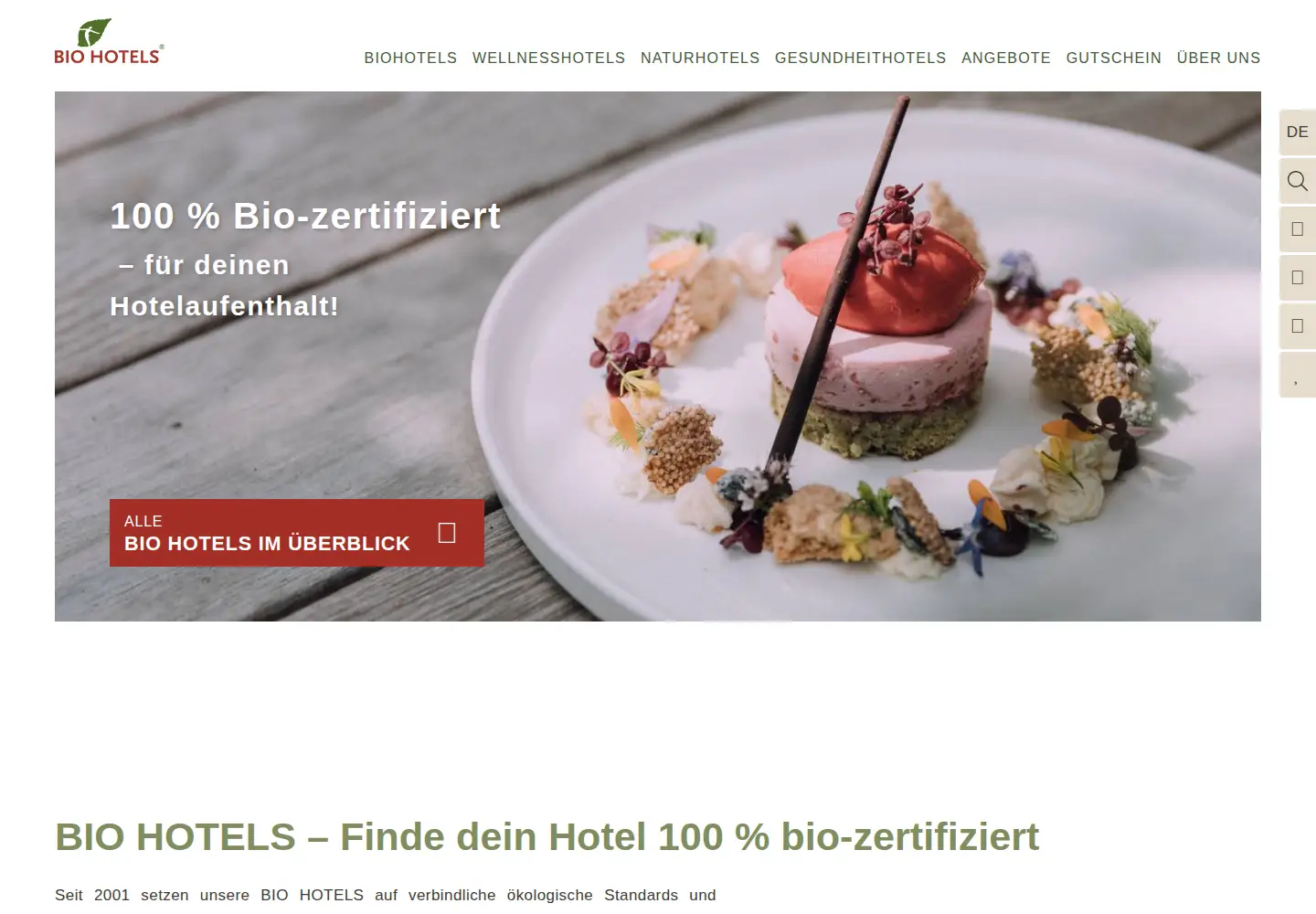 Captured homepage of biohotels.info in the current scan