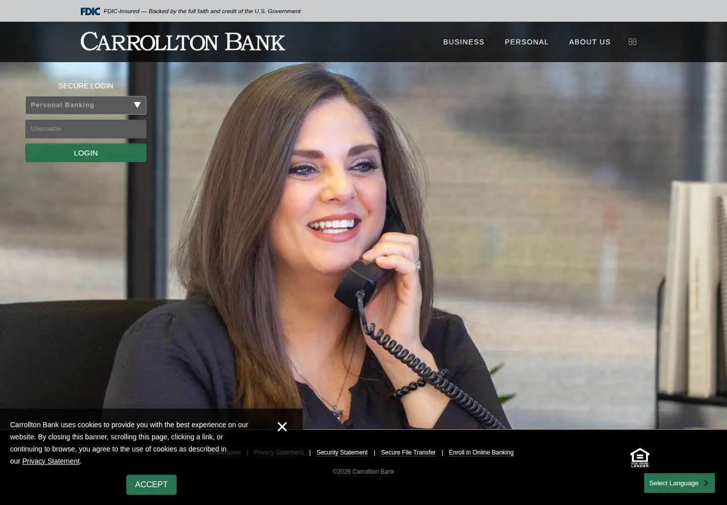 Screenshot of carrolltonbanking.com
