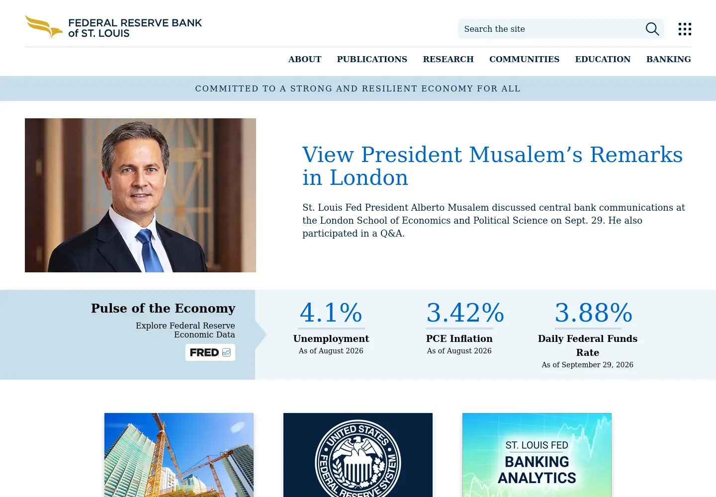Screenshot of stlouisfed.org