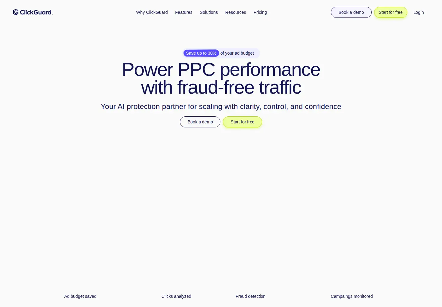 Screenshot of clickguard.com from the current report