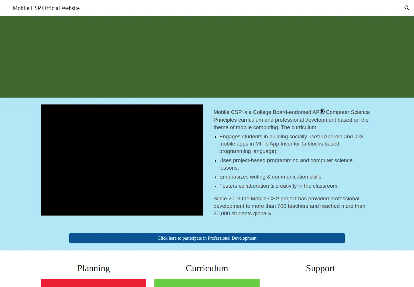 Screenshot of mobile-csp.org