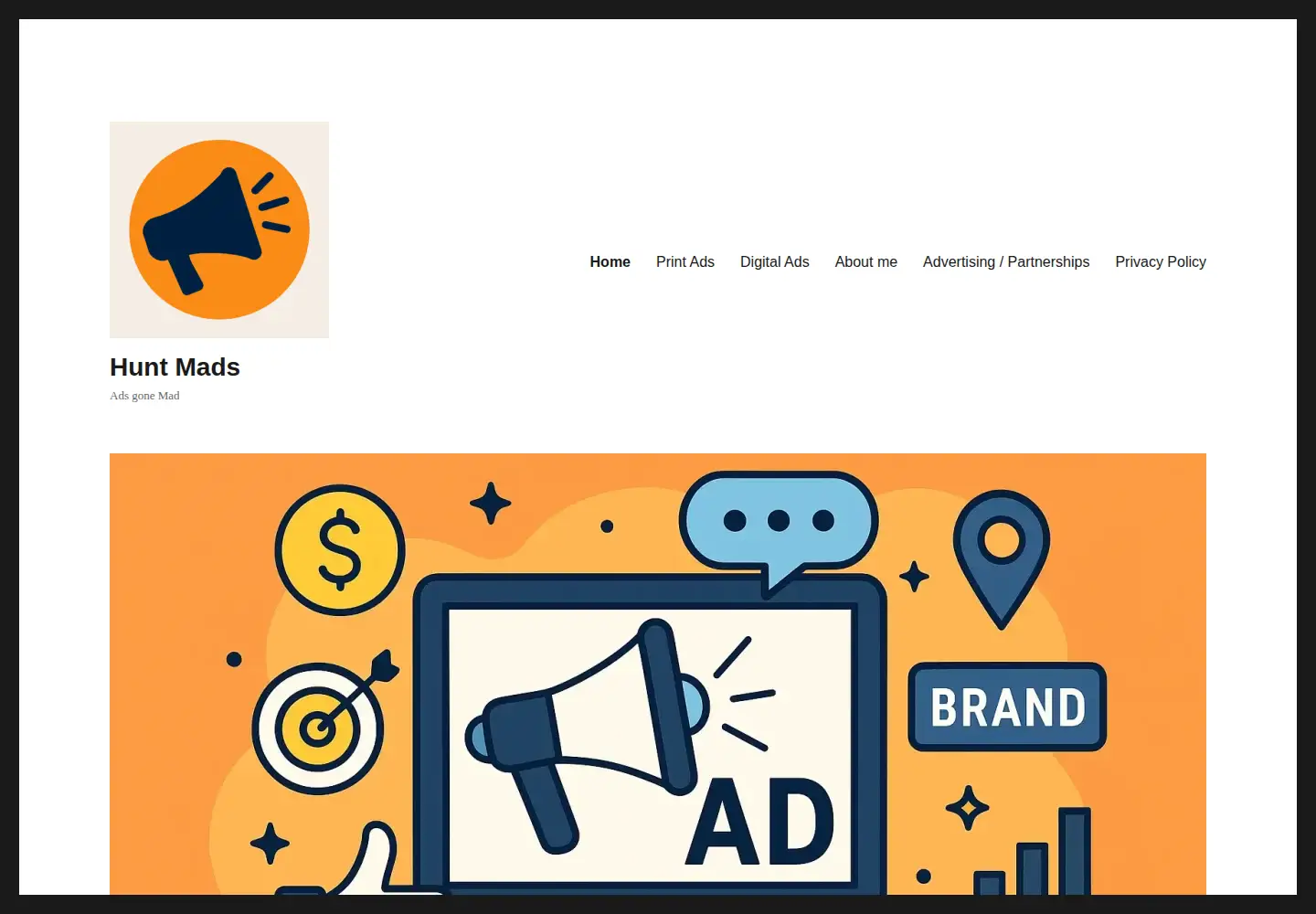 Screenshot of huntmads.com