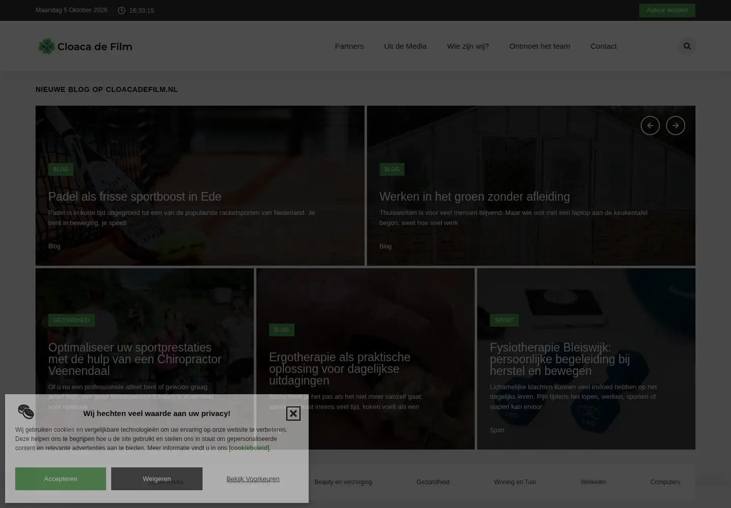 Screenshot of cloacadefilm.nl
