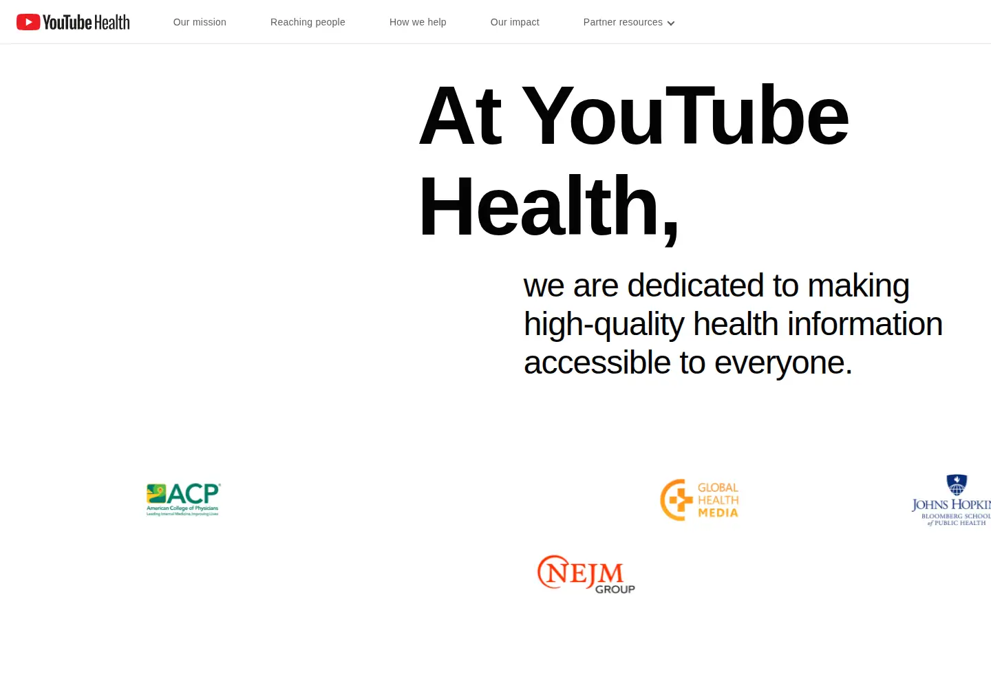 Screenshot of health.youtube