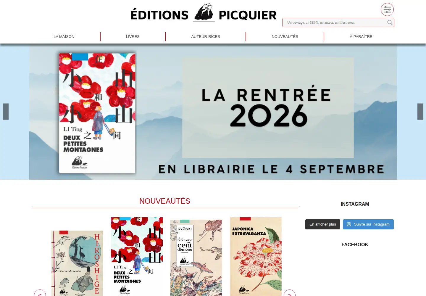 Captured homepage of editions-picquier.com in the current scan