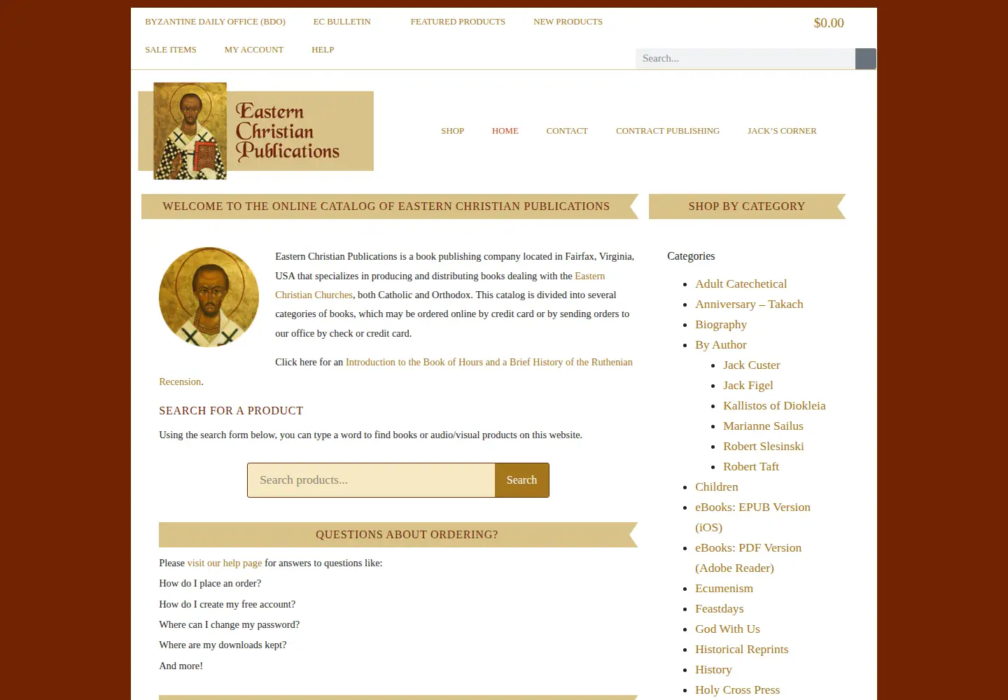 Screenshot of ecpubs.com