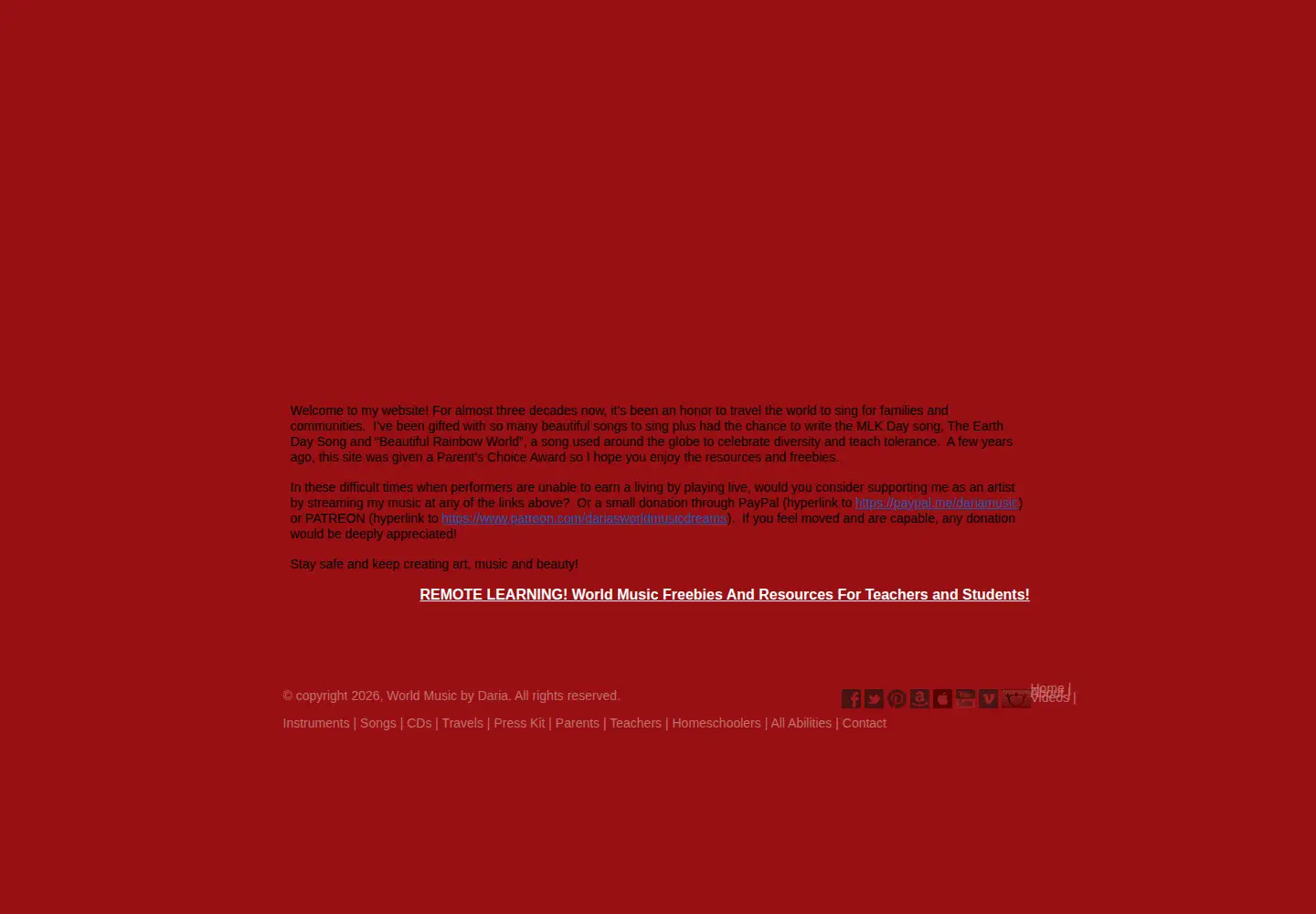 Screenshot of dariamusic.com