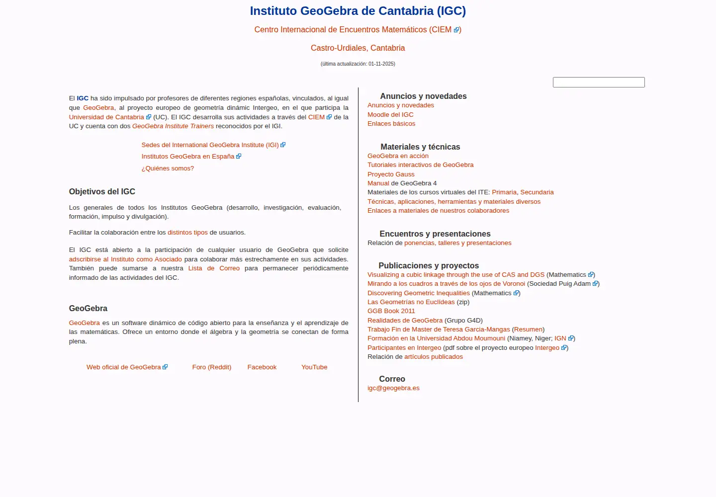 Screenshot of geogebra.es