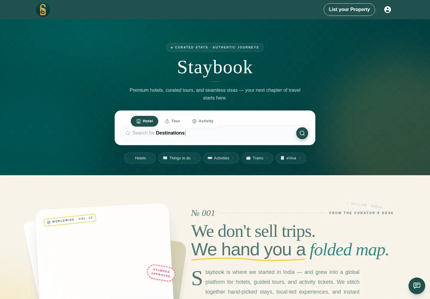 Screenshot of staybook.in