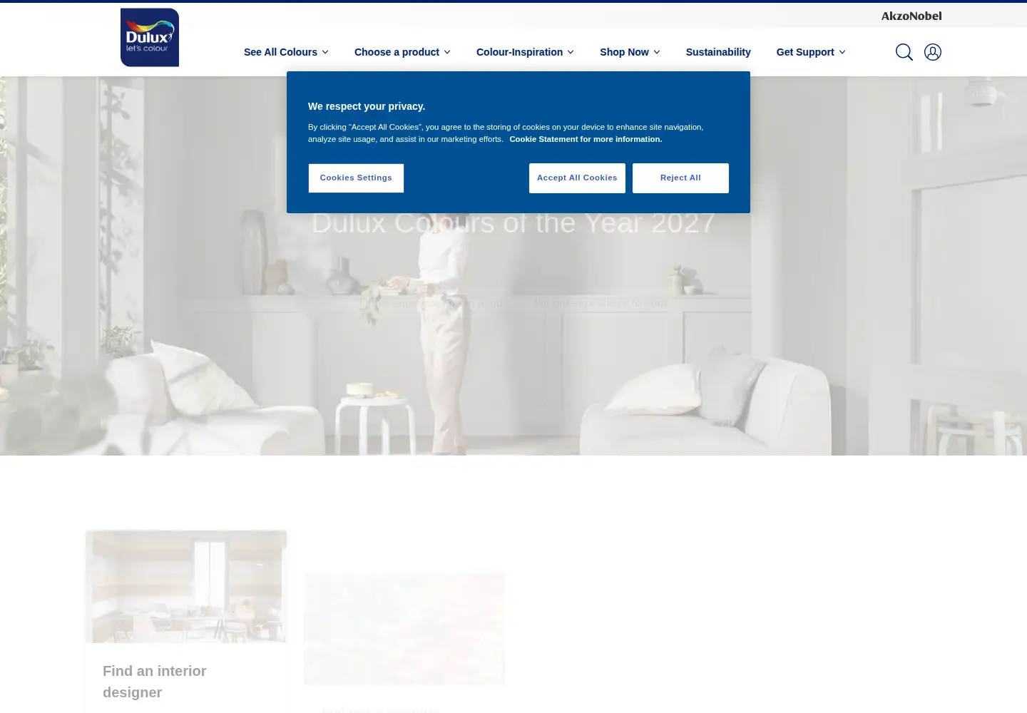 Captured homepage of dulux.com.sg in the current scan