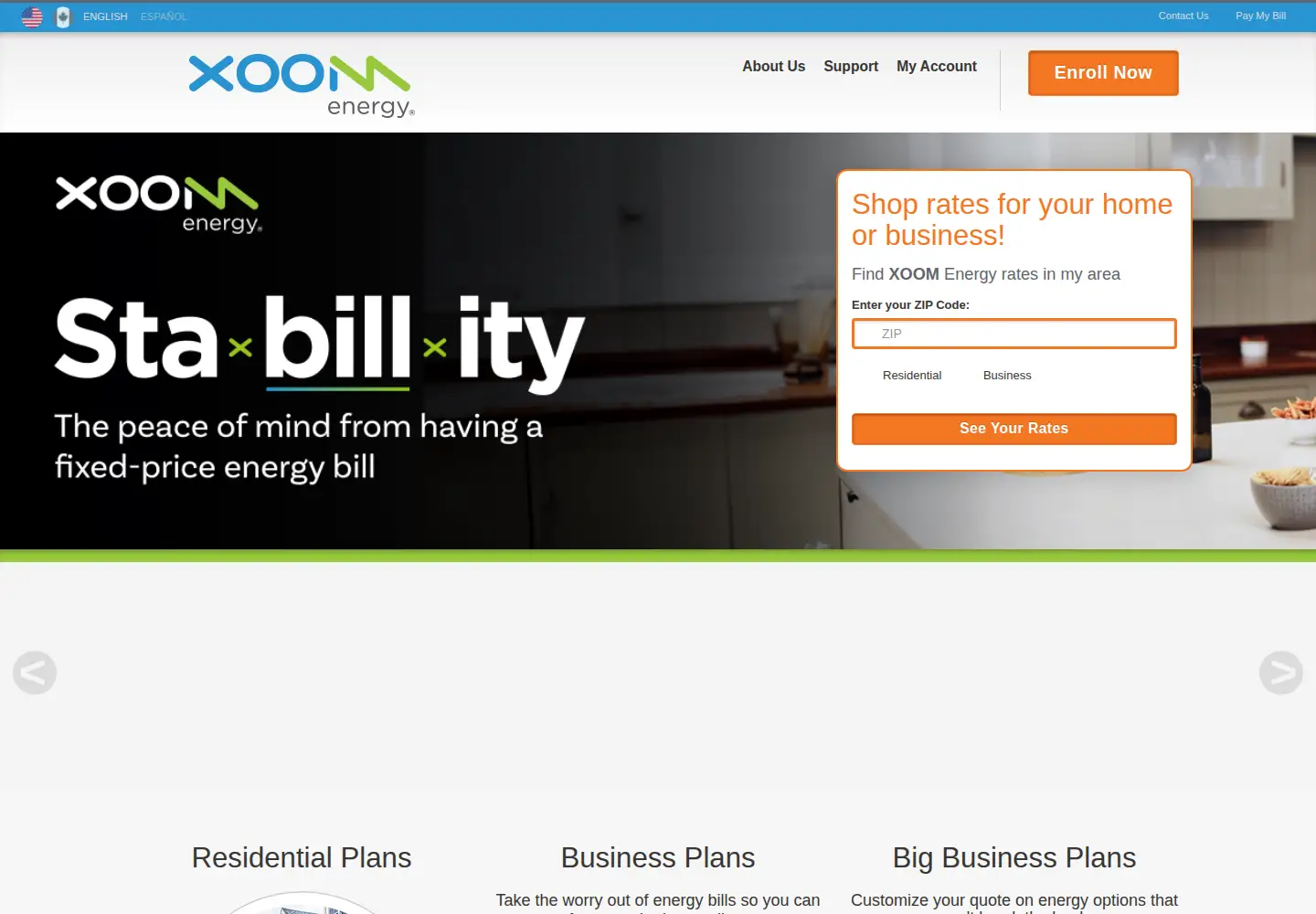 Screenshot of xoomenergy.com
