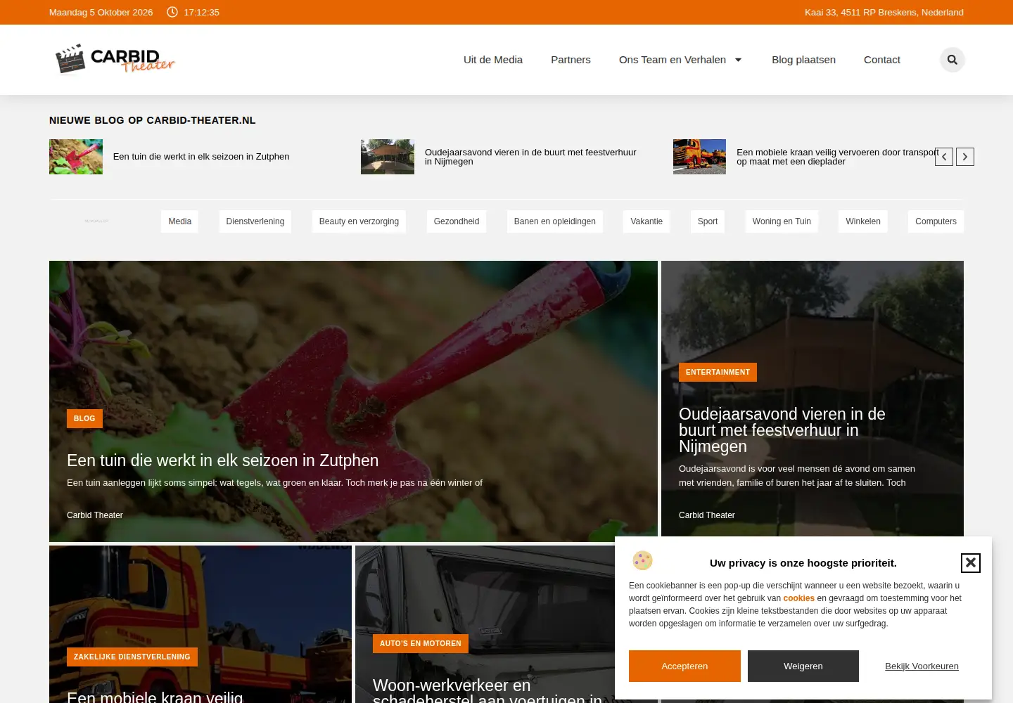 Screenshot of carbid-theater.nl